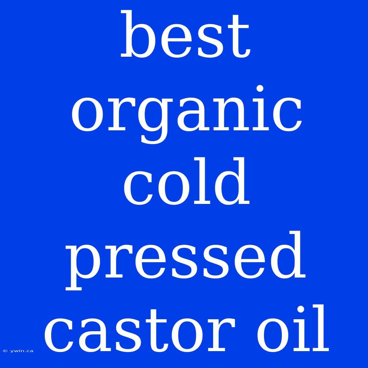 Best Organic Cold Pressed Castor Oil