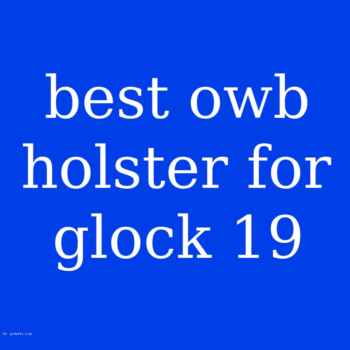 Best Owb Holster For Glock 19