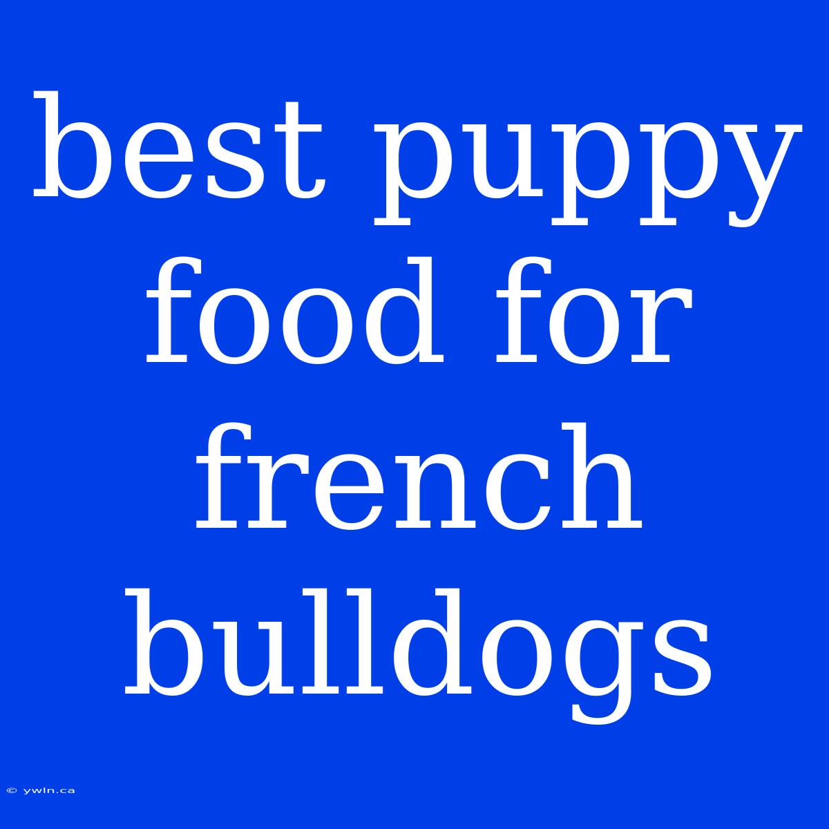 Best Puppy Food For French Bulldogs