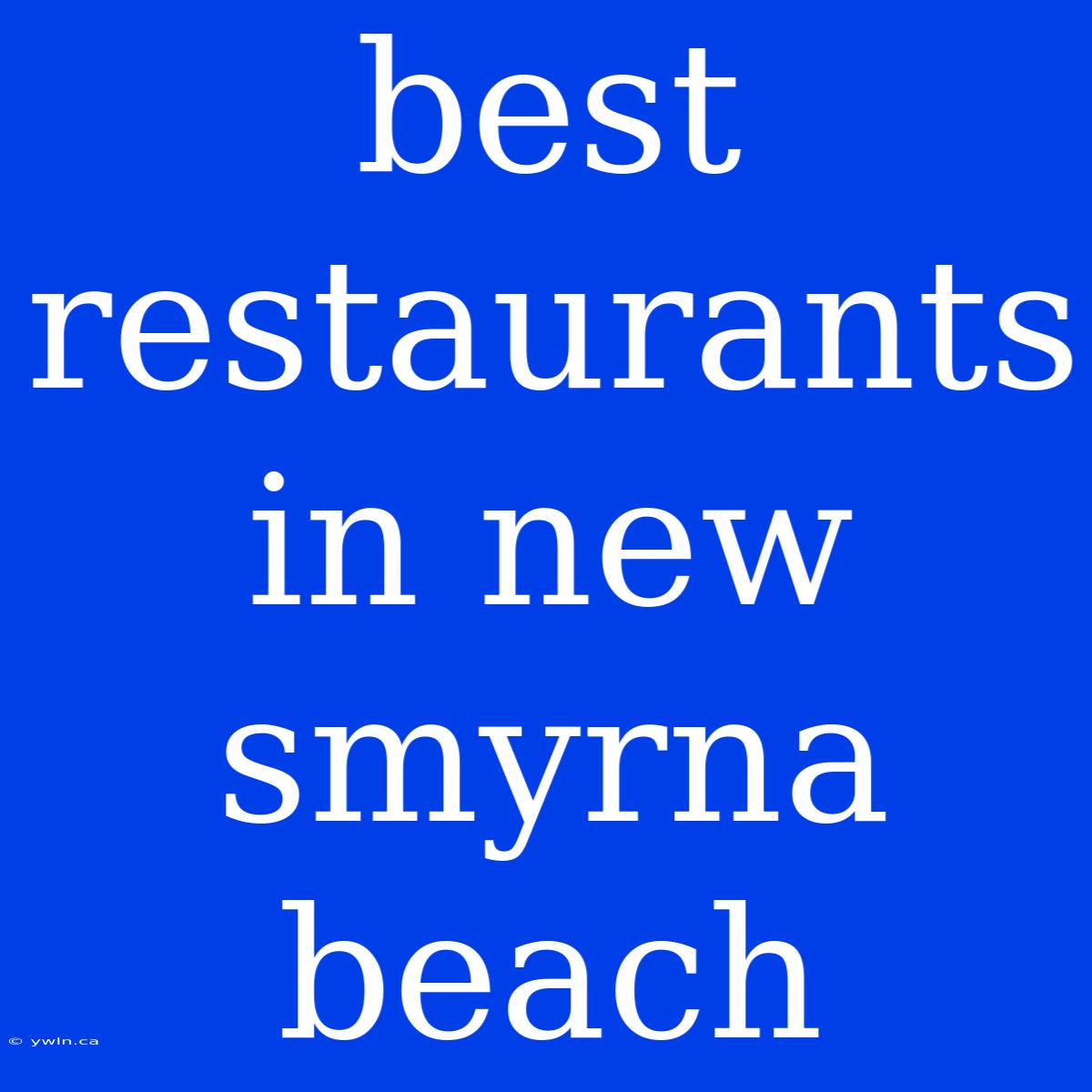 Best Restaurants In New Smyrna Beach