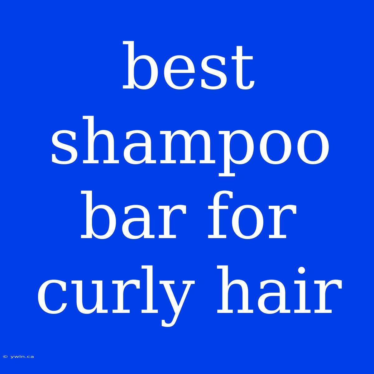 Best Shampoo Bar For Curly Hair