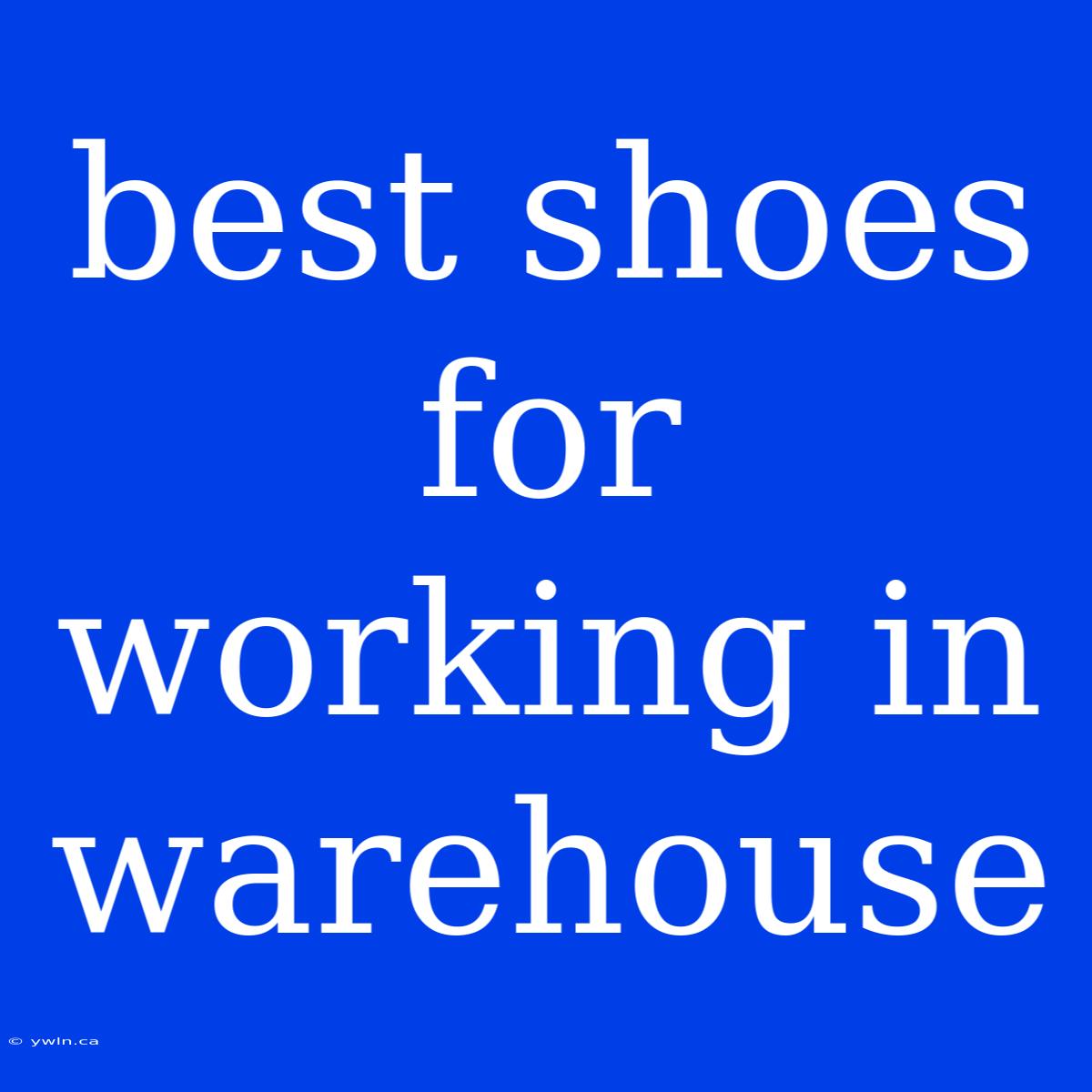 Best Shoes For Working In Warehouse