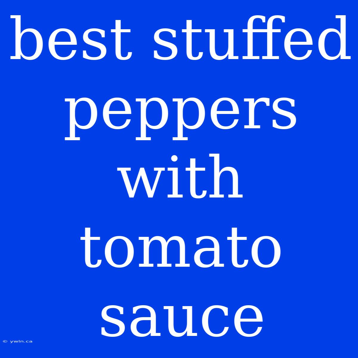 Best Stuffed Peppers With Tomato Sauce