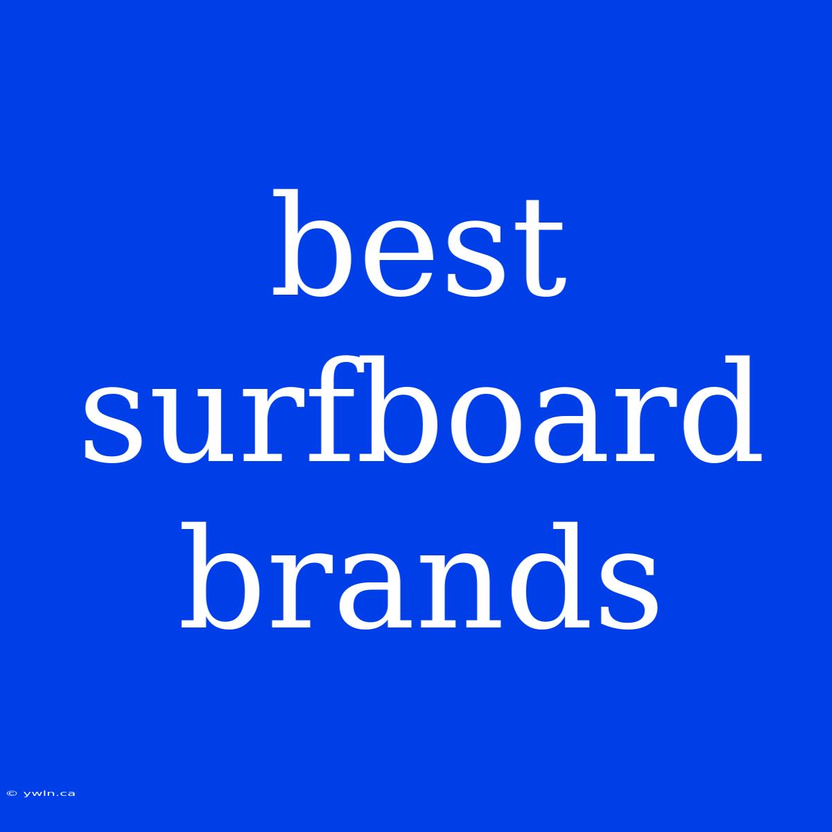 Best Surfboard Brands