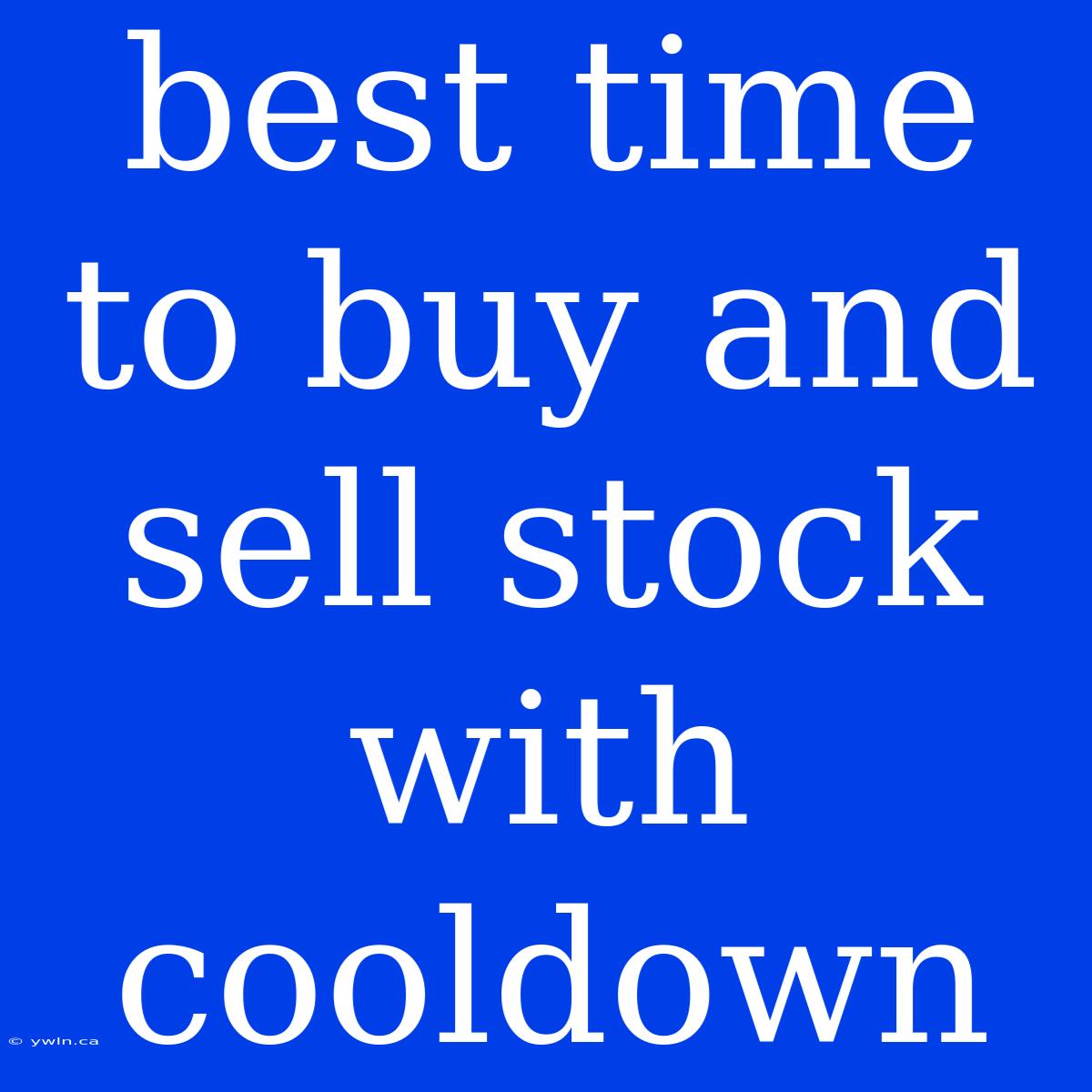 Best Time To Buy And Sell Stock With Cooldown