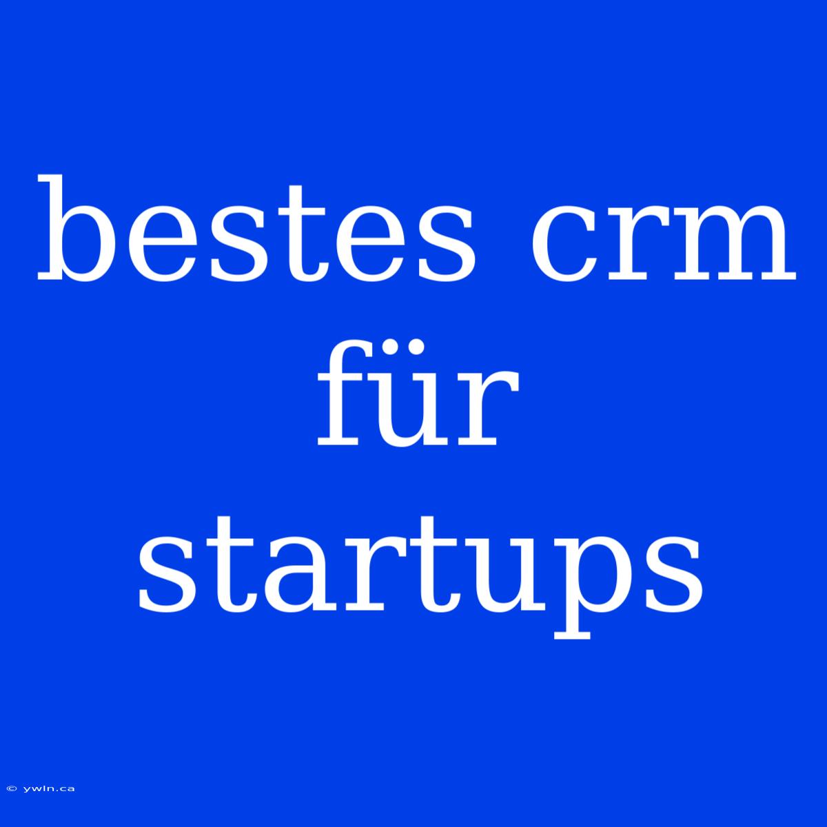 Bestes Crm Für Startups