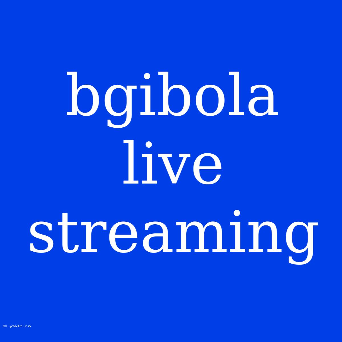 Bgibola Live Streaming