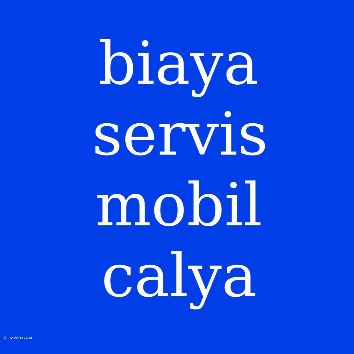 Biaya Servis Mobil Calya