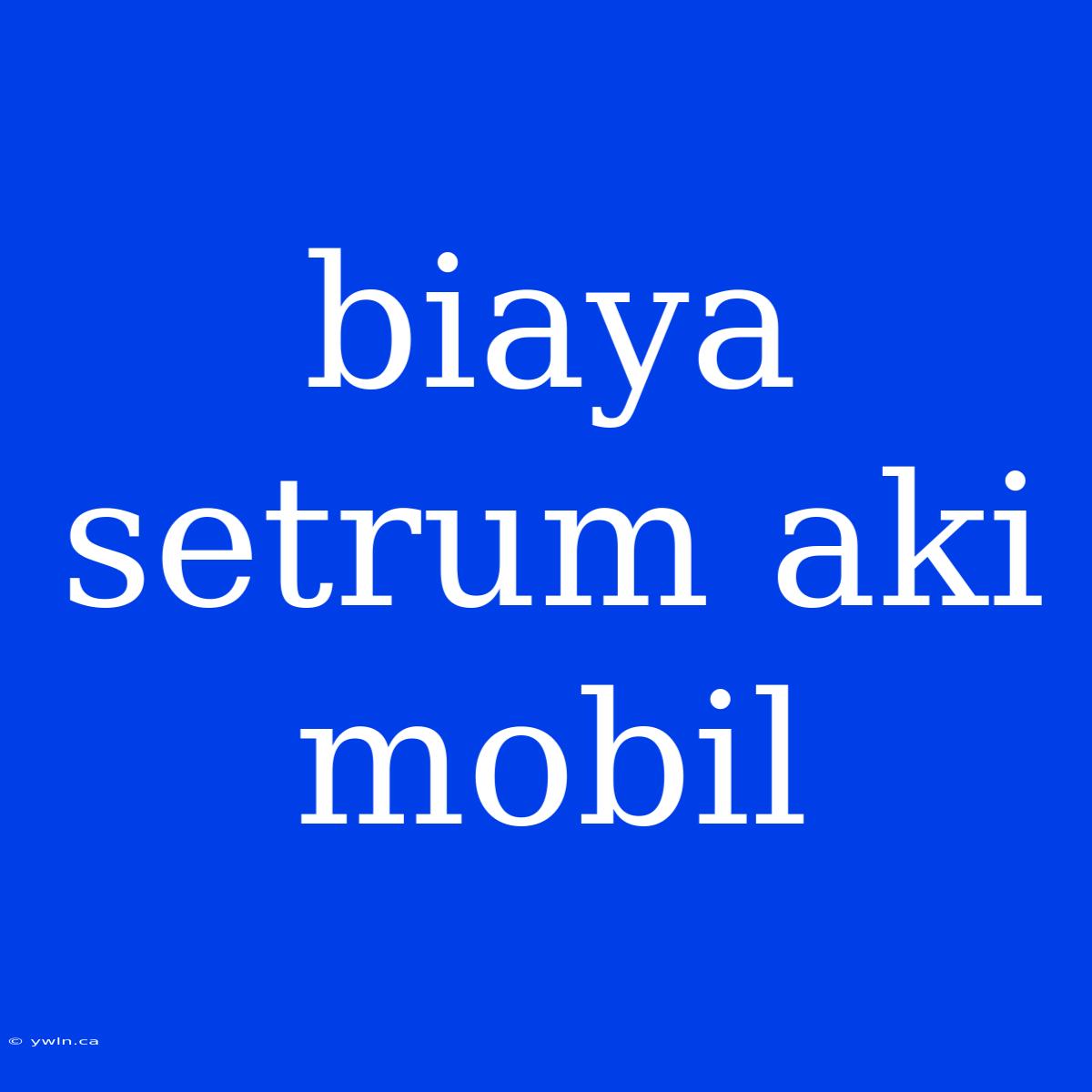 Biaya Setrum Aki Mobil