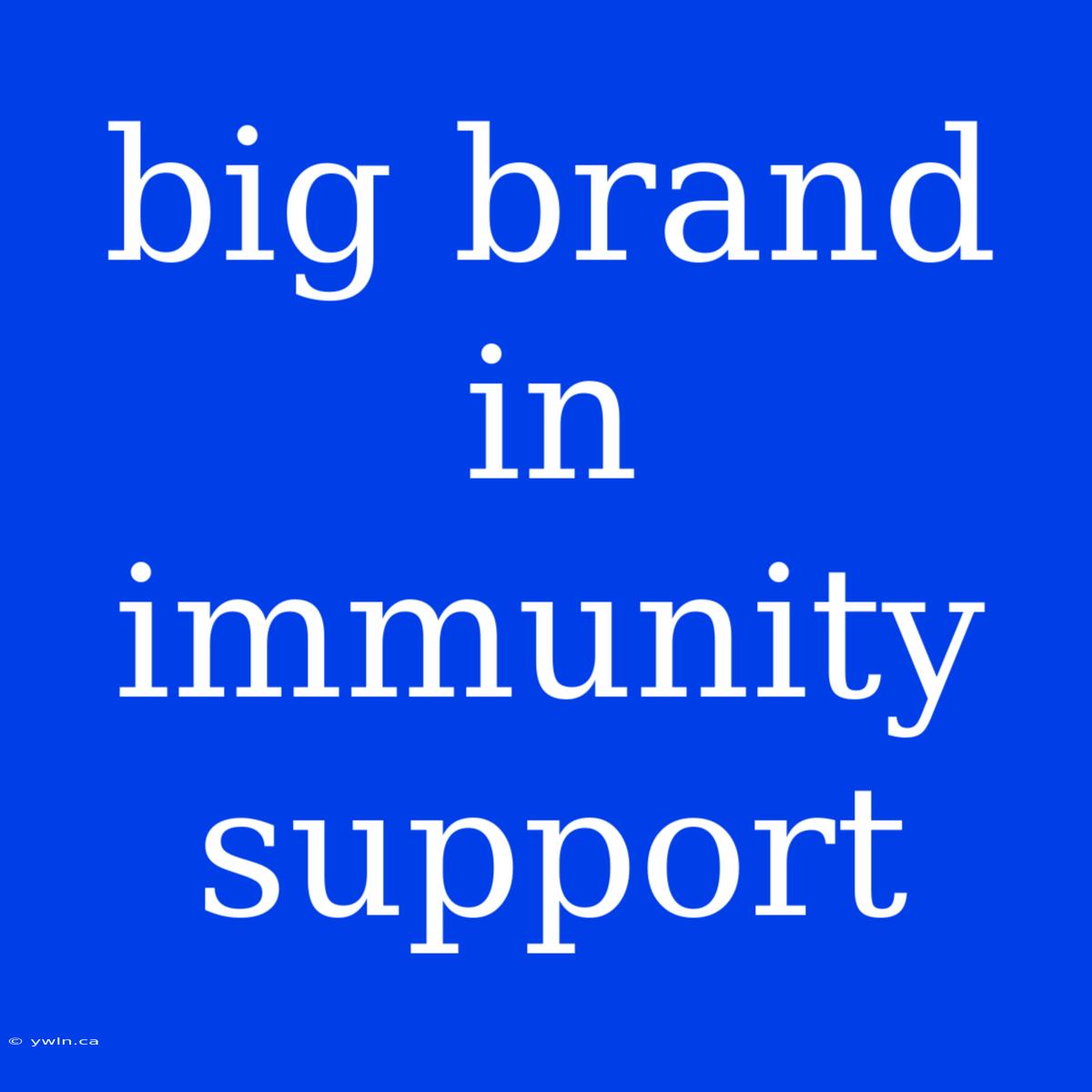 Big Brand In Immunity Support