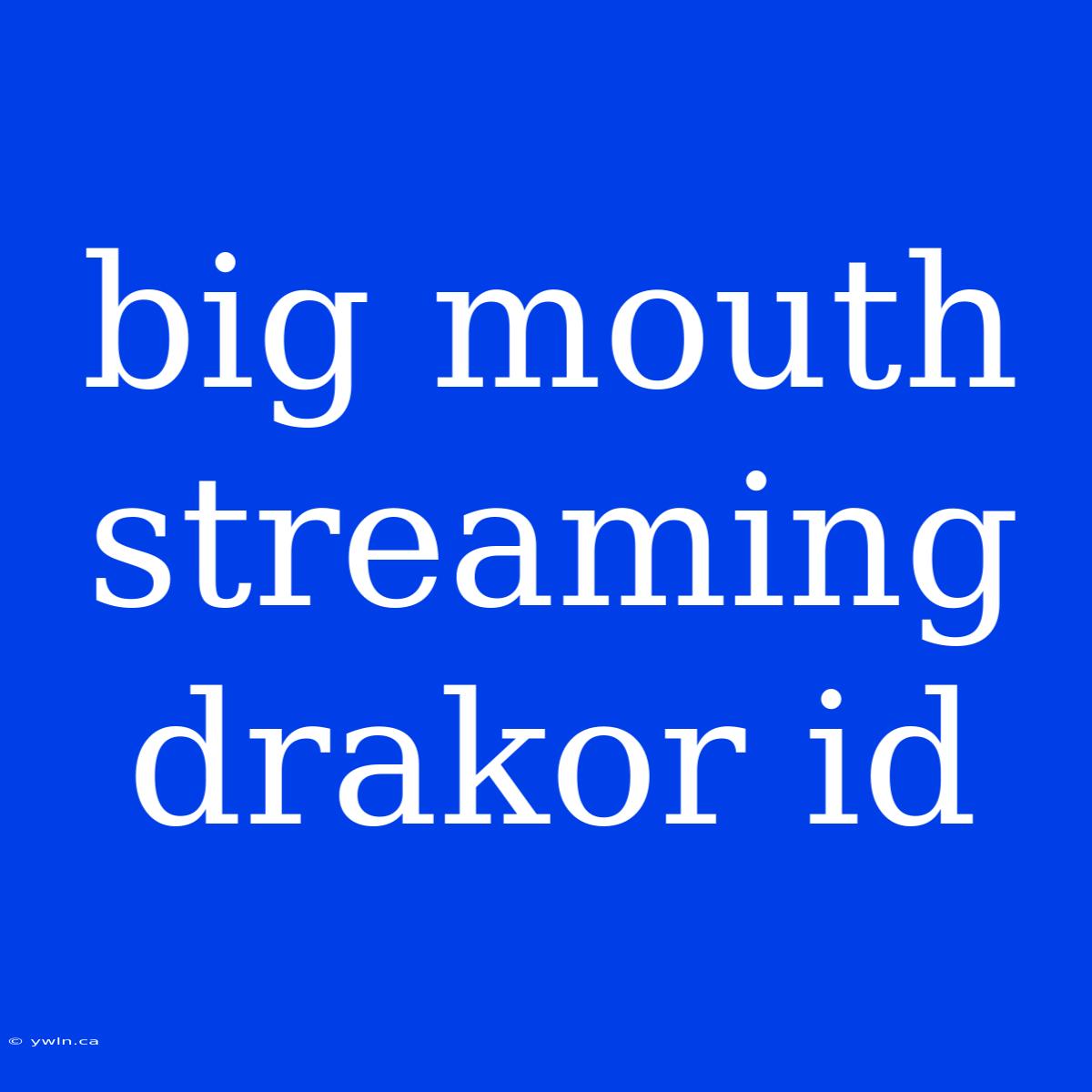 Big Mouth Streaming Drakor Id