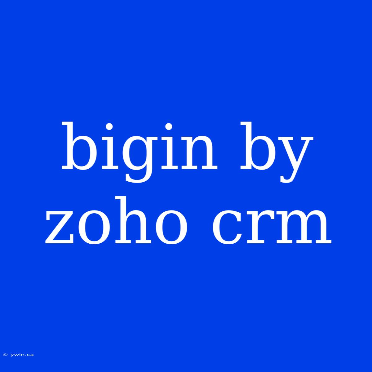 Bigin By Zoho Crm