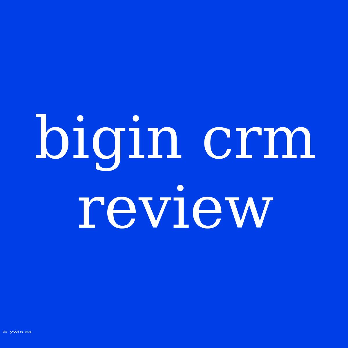 Bigin Crm Review