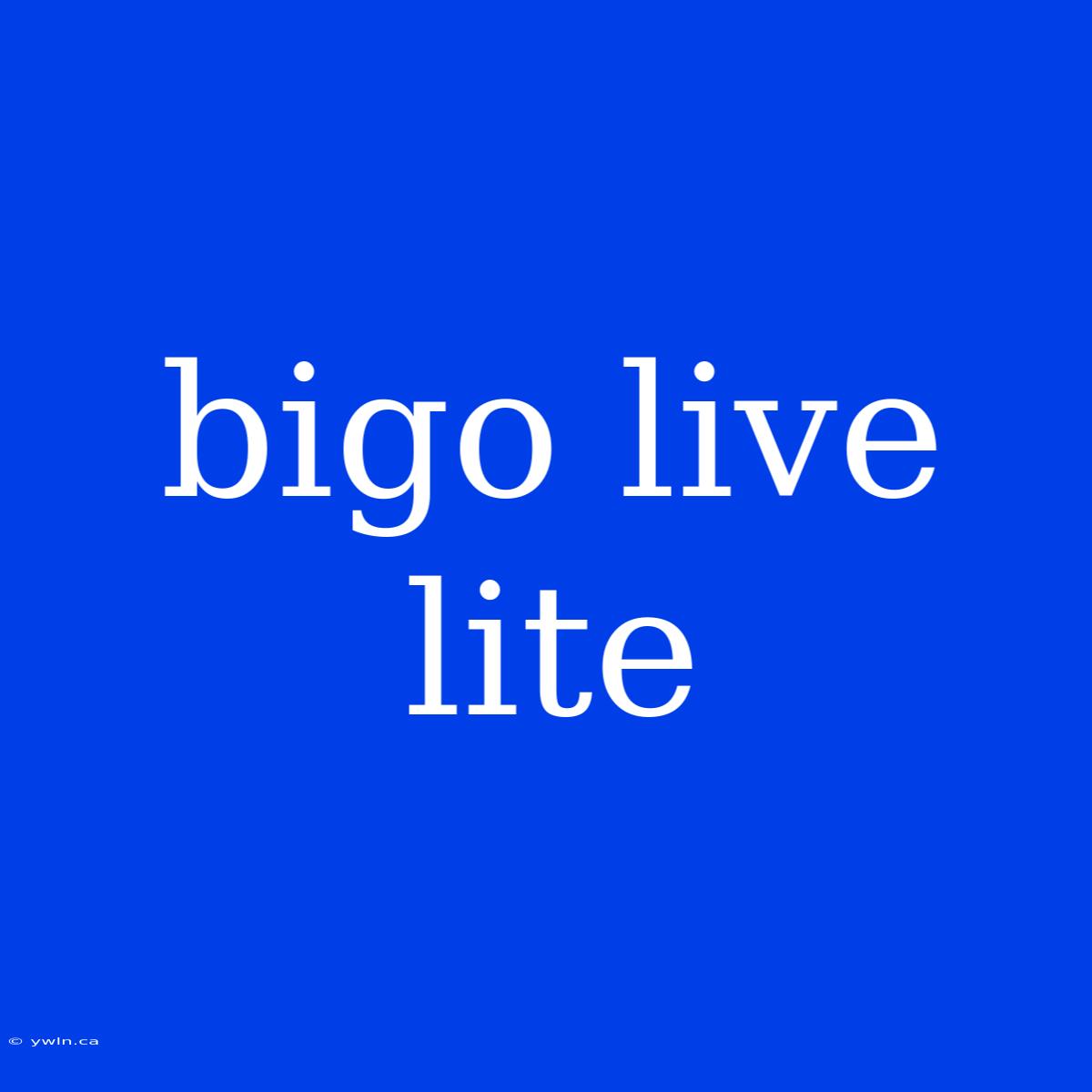 Bigo Live Lite