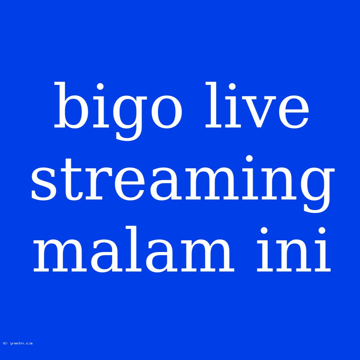 Bigo Live Streaming Malam Ini