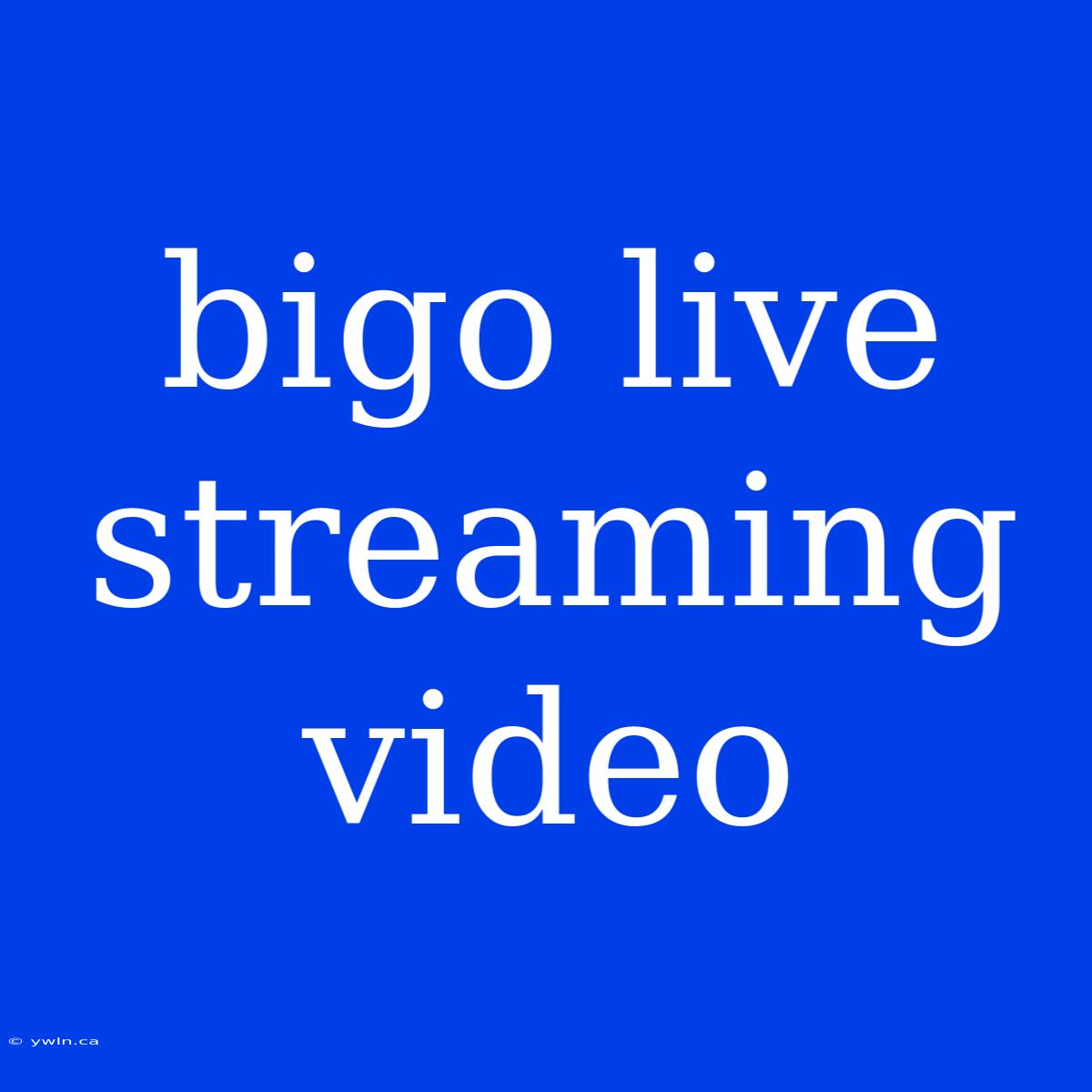 Bigo Live Streaming Video