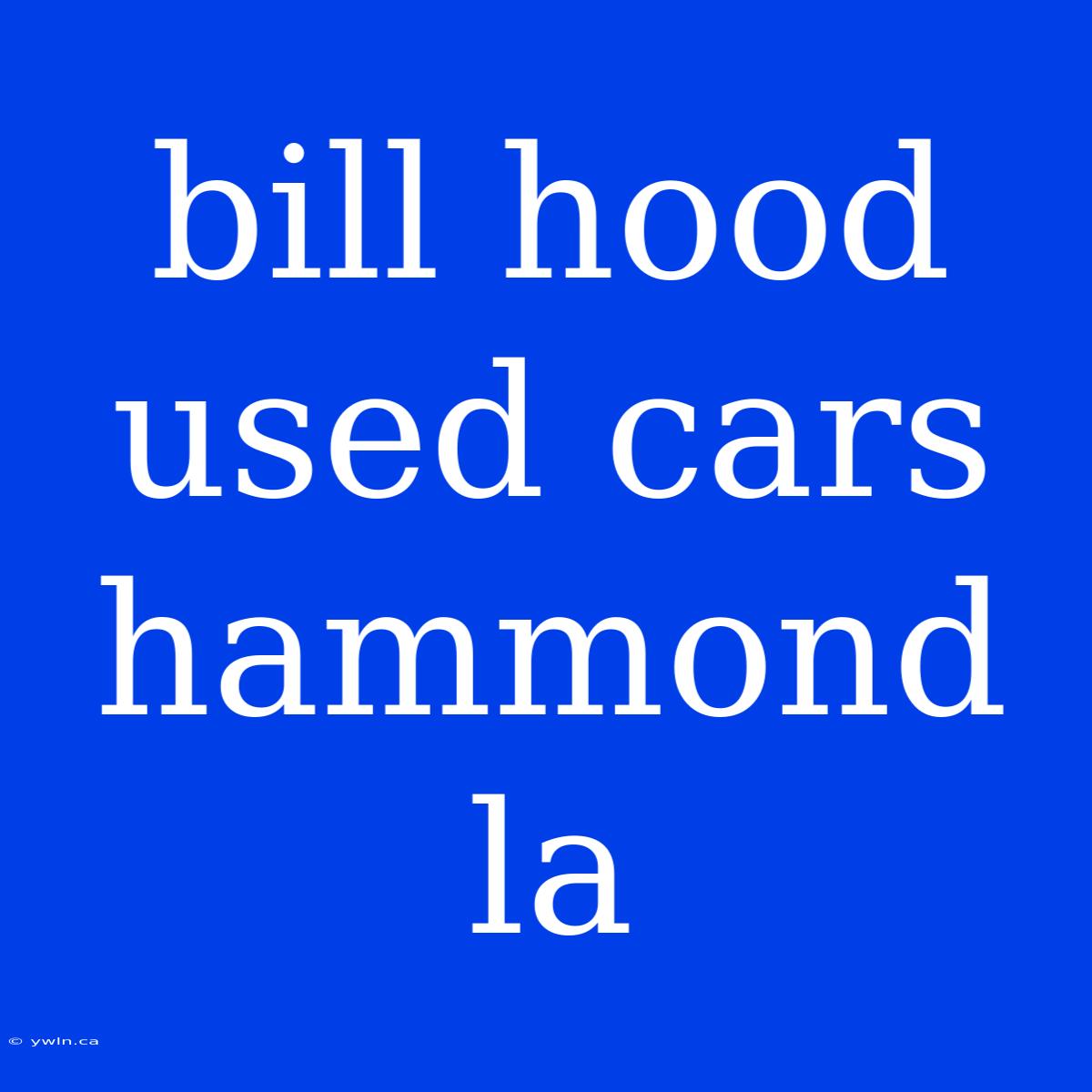 Bill Hood Used Cars Hammond La