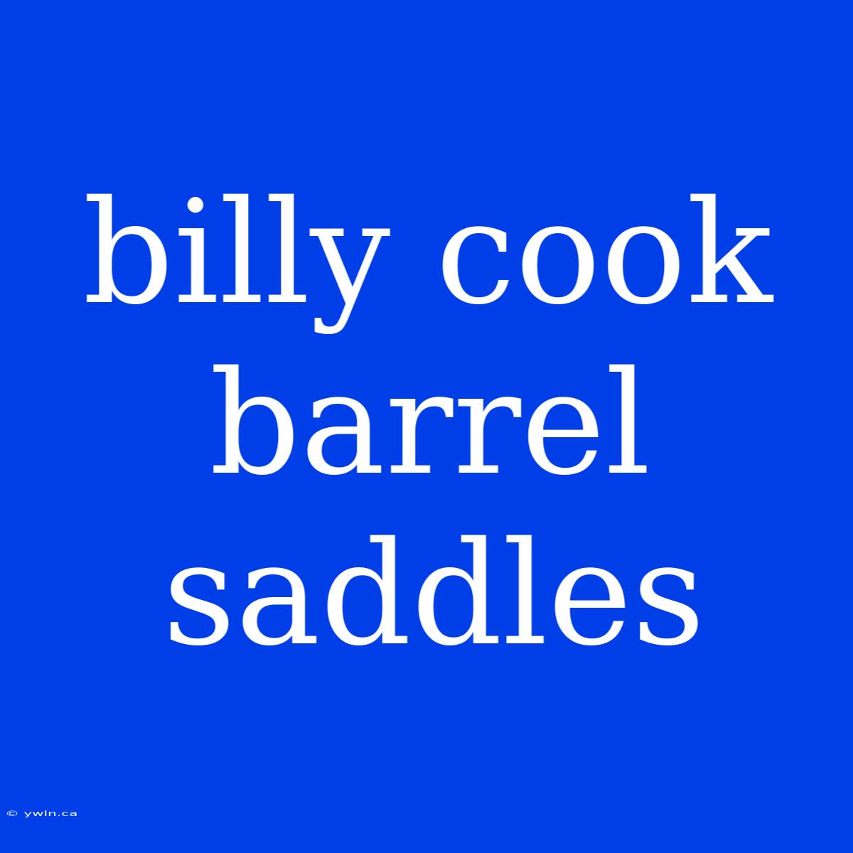 Billy Cook Barrel Saddles