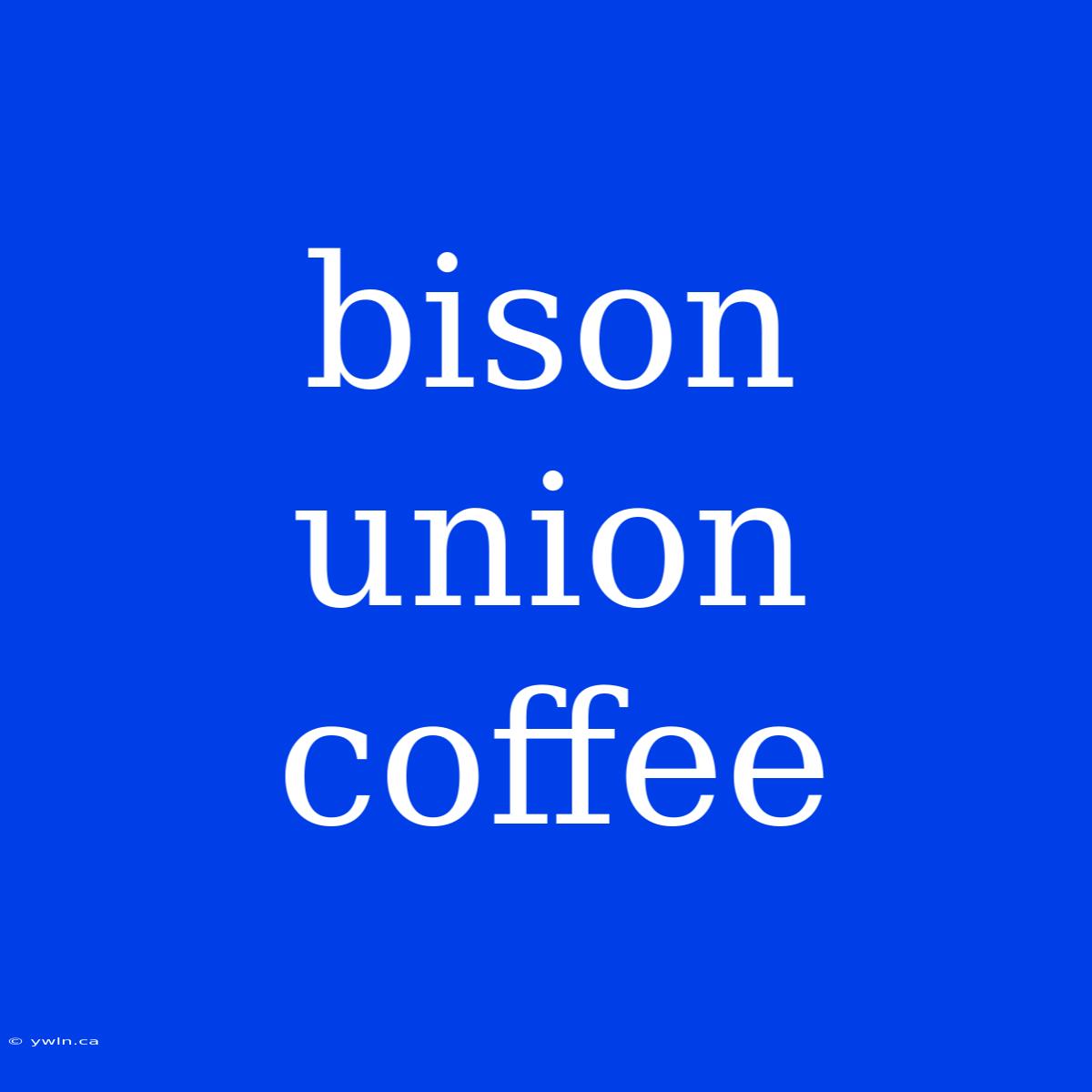 Bison Union Coffee