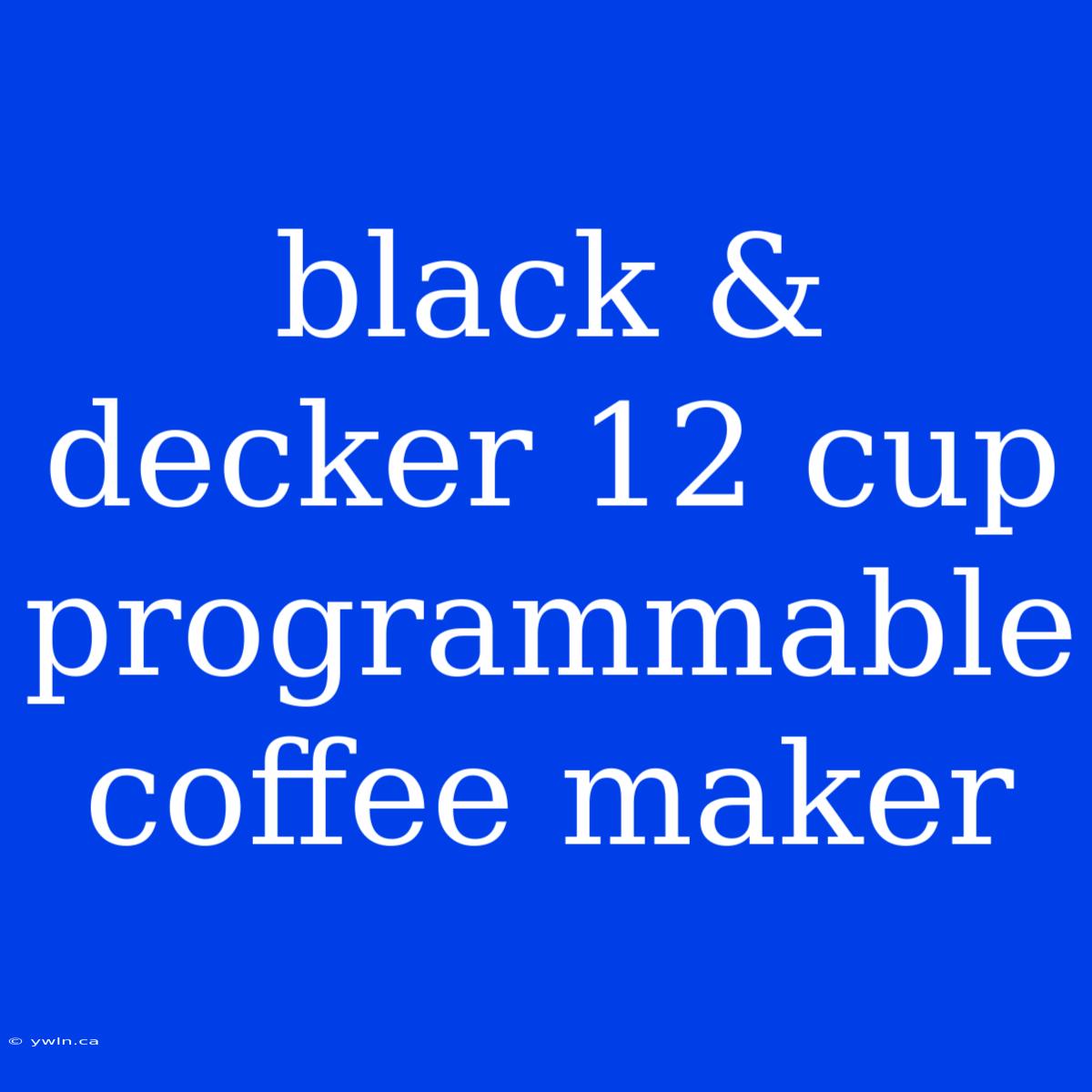 Black & Decker 12 Cup Programmable Coffee Maker