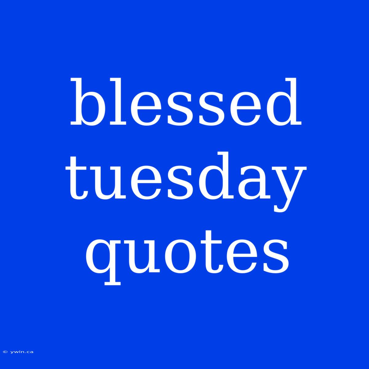 Blessed Tuesday Quotes