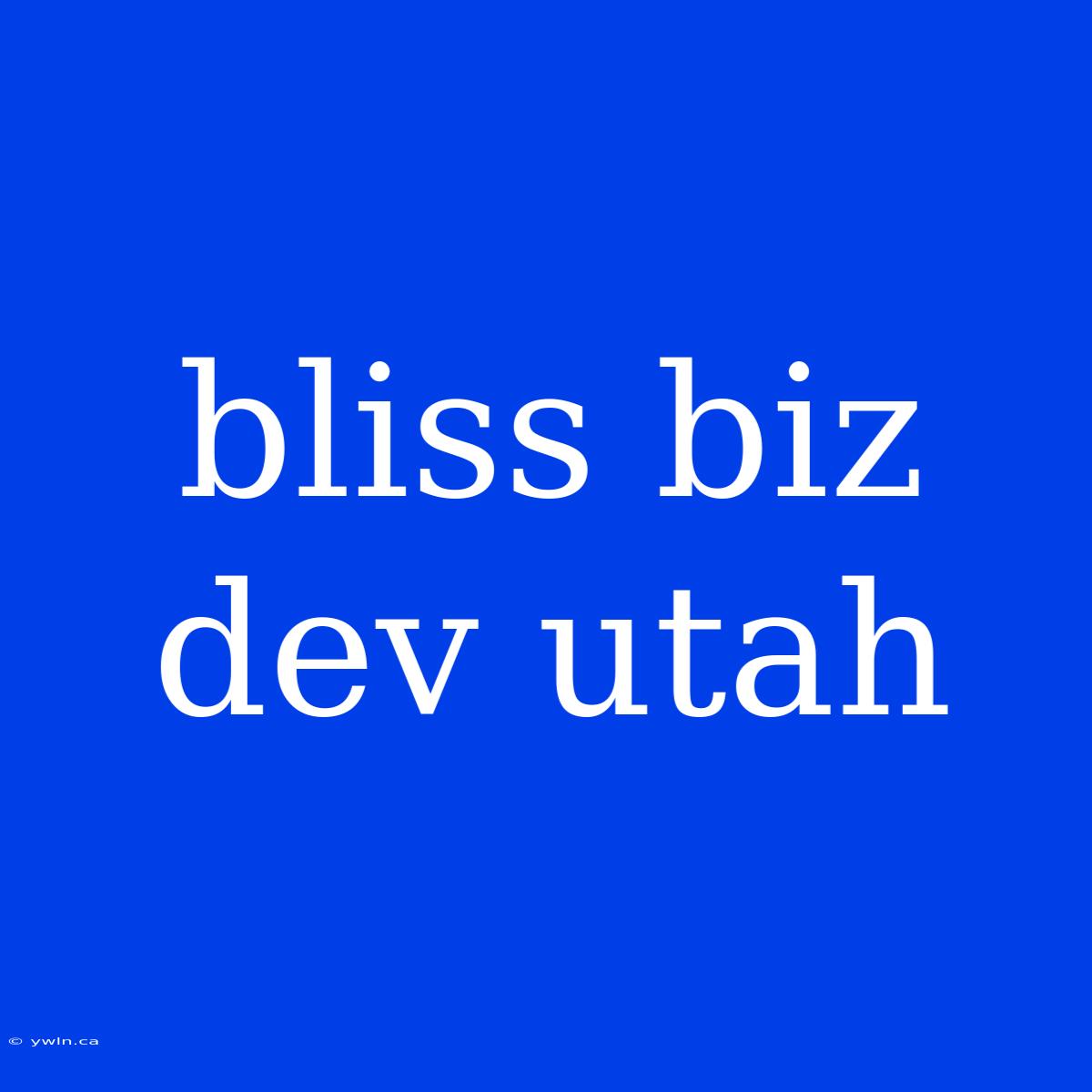 Bliss Biz Dev Utah