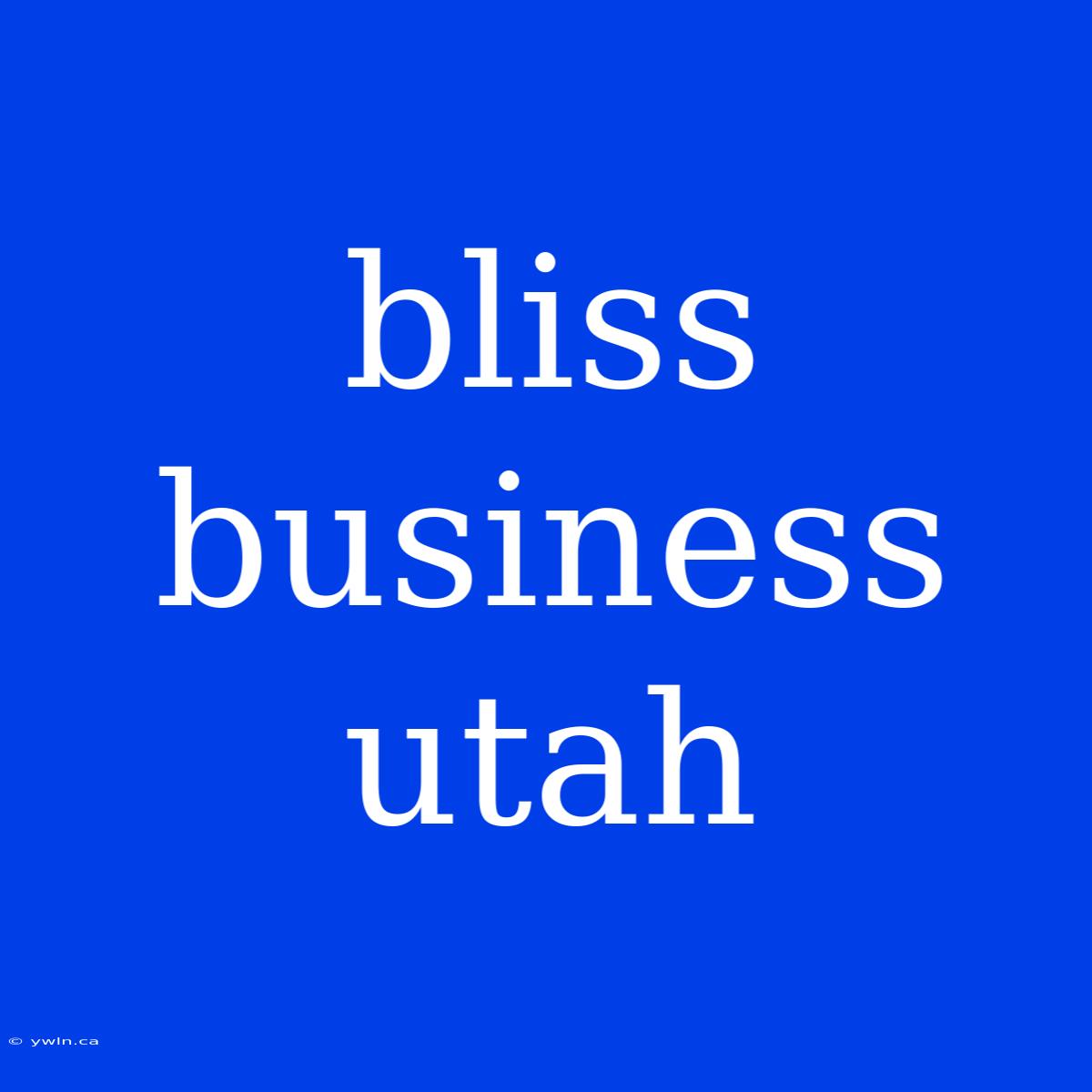 Bliss Business Utah