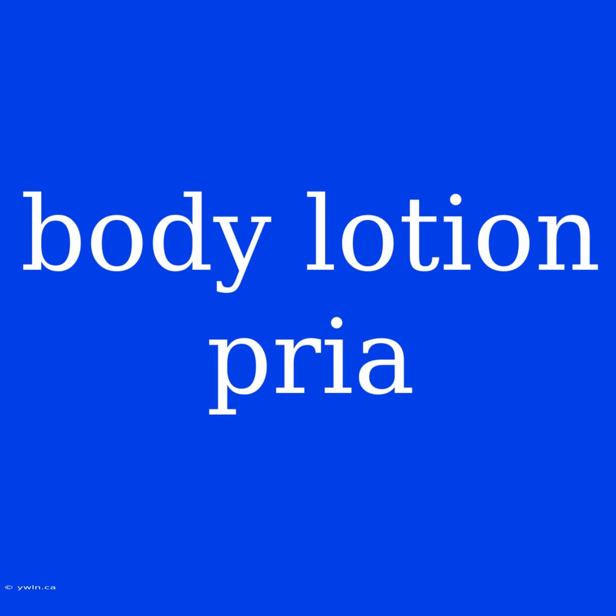 Body Lotion Pria