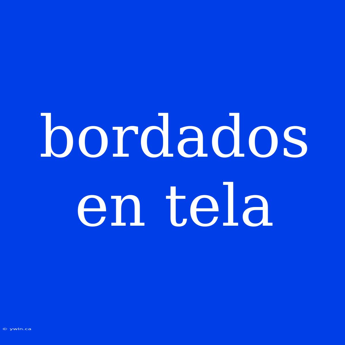 Bordados En Tela