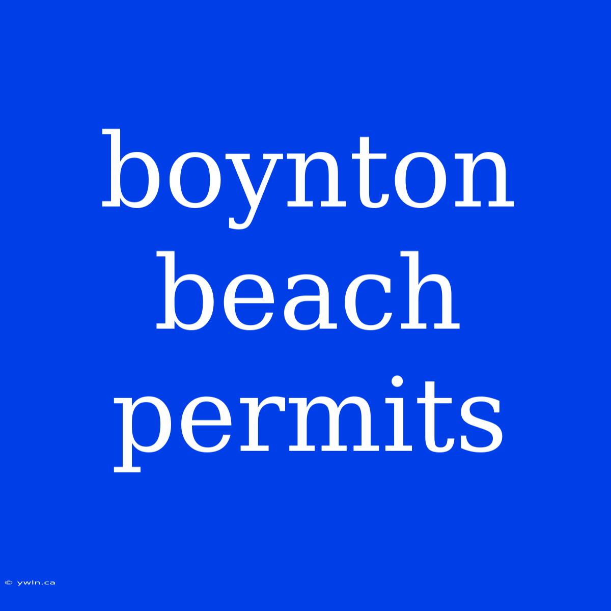 Boynton Beach Permits