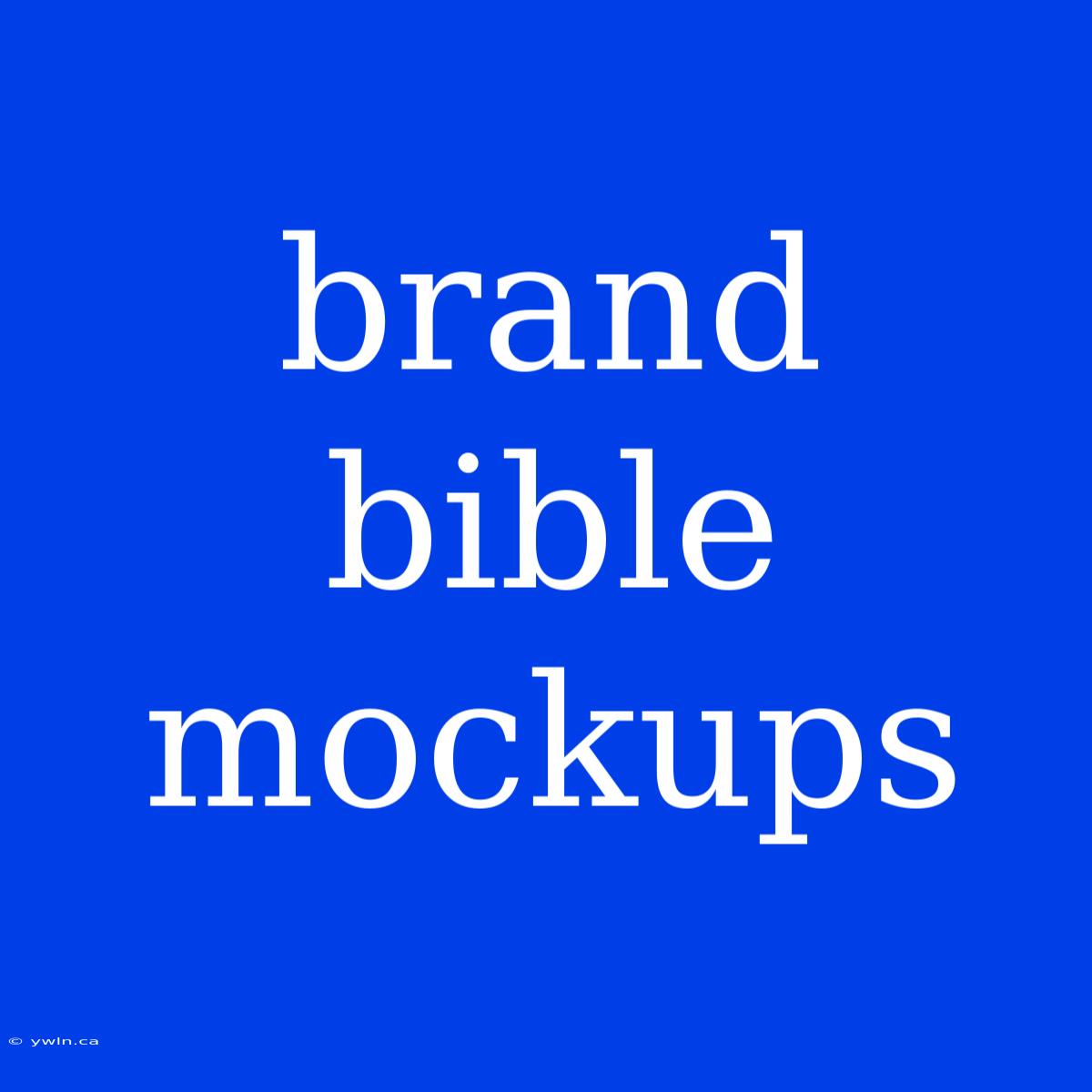 Brand Bible Mockups