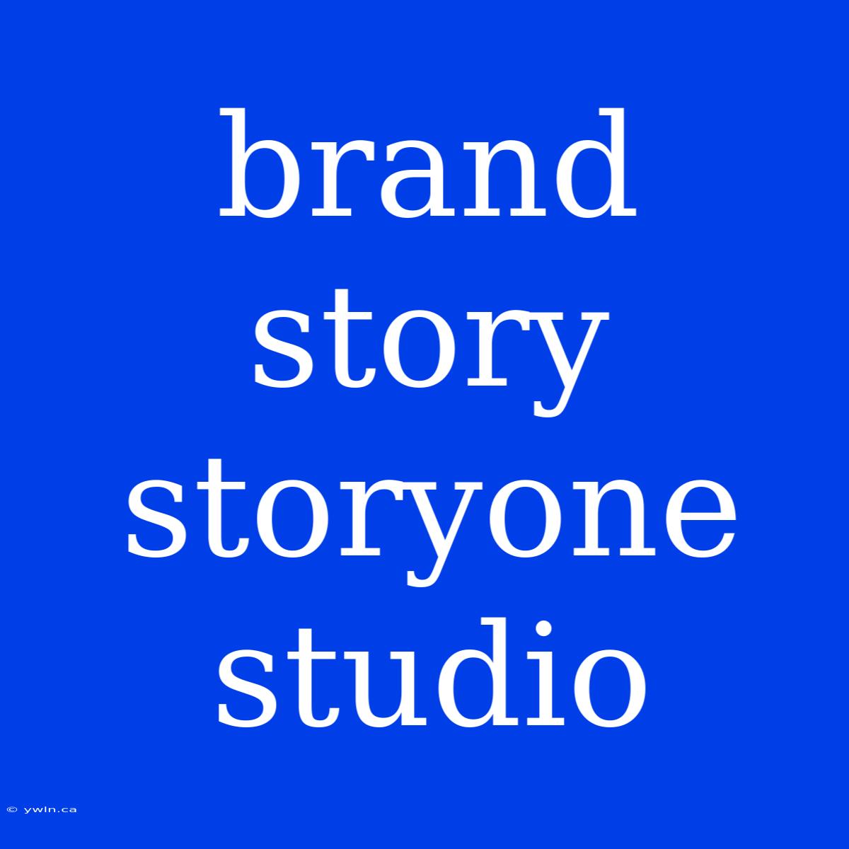 Brand Story Storyone Studio