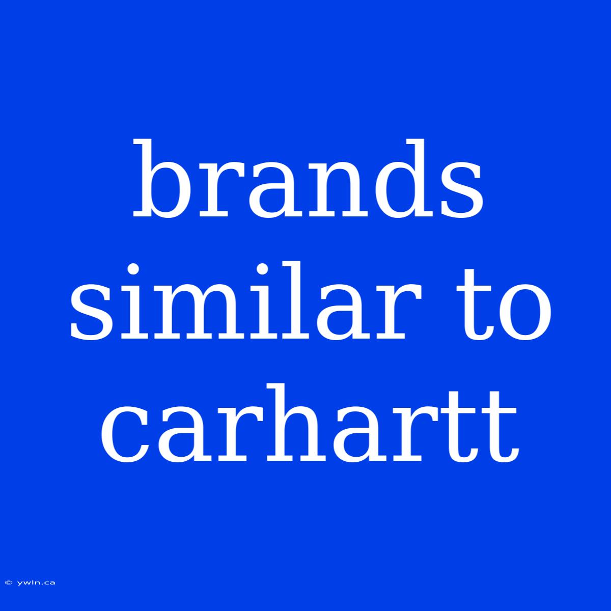 Brands Similar To Carhartt