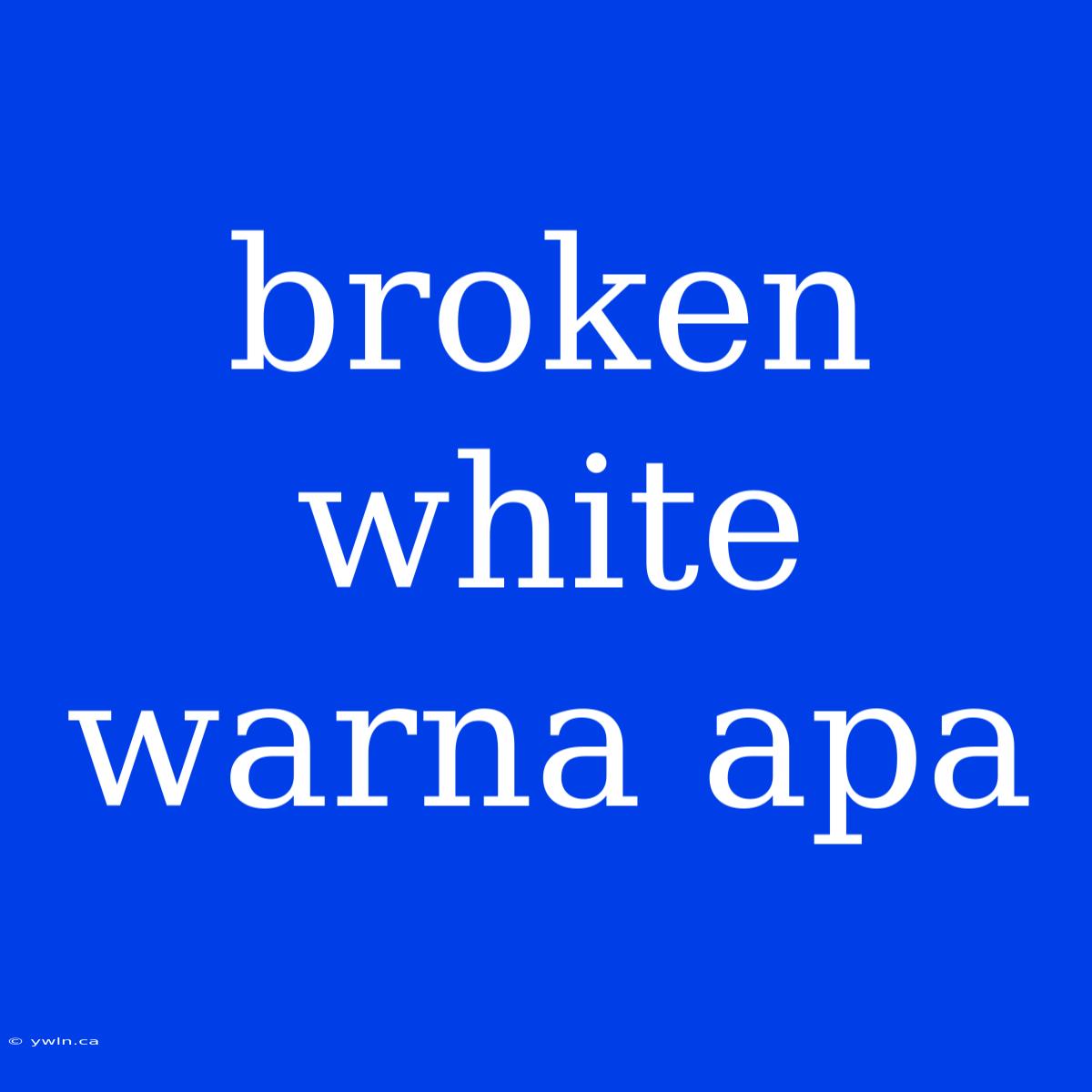 Broken White Warna Apa