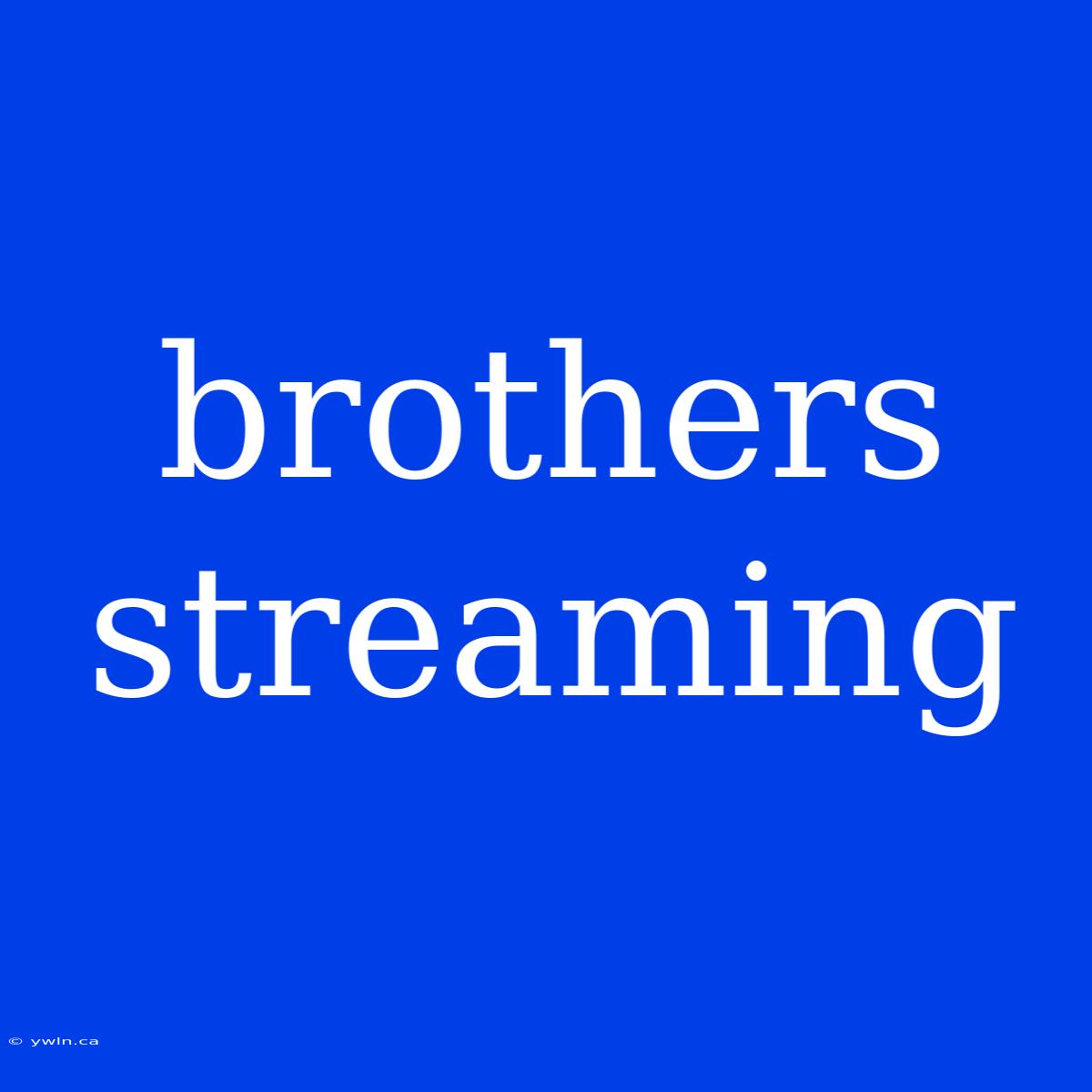 Brothers Streaming