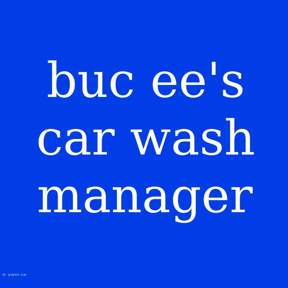 Buc Ee's Car Wash Manager