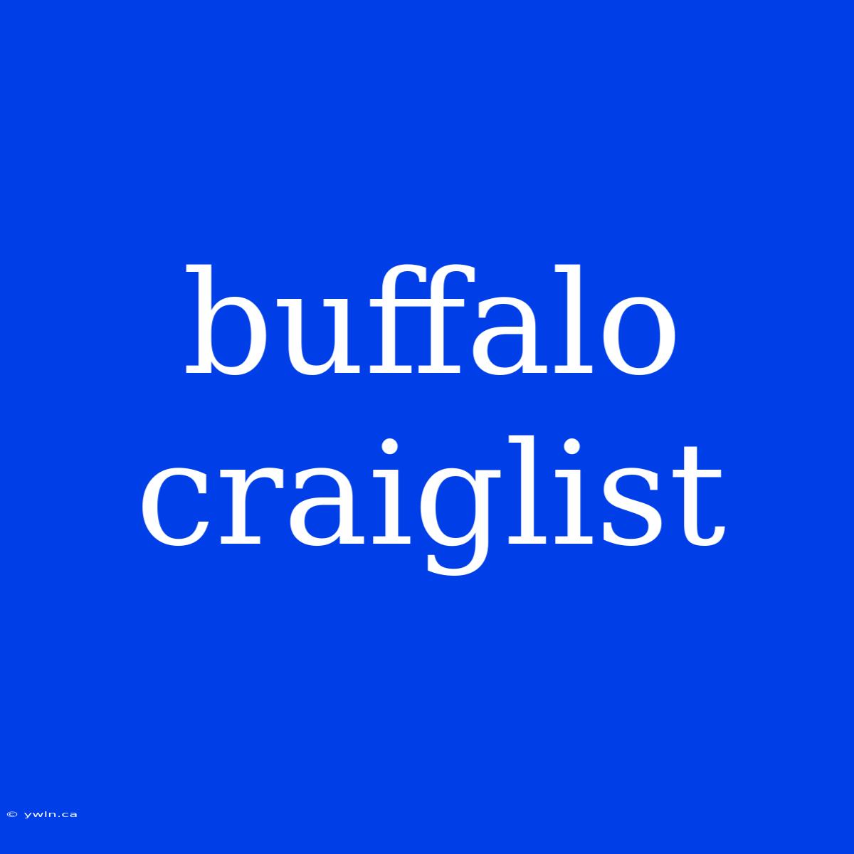 Buffalo Craiglist