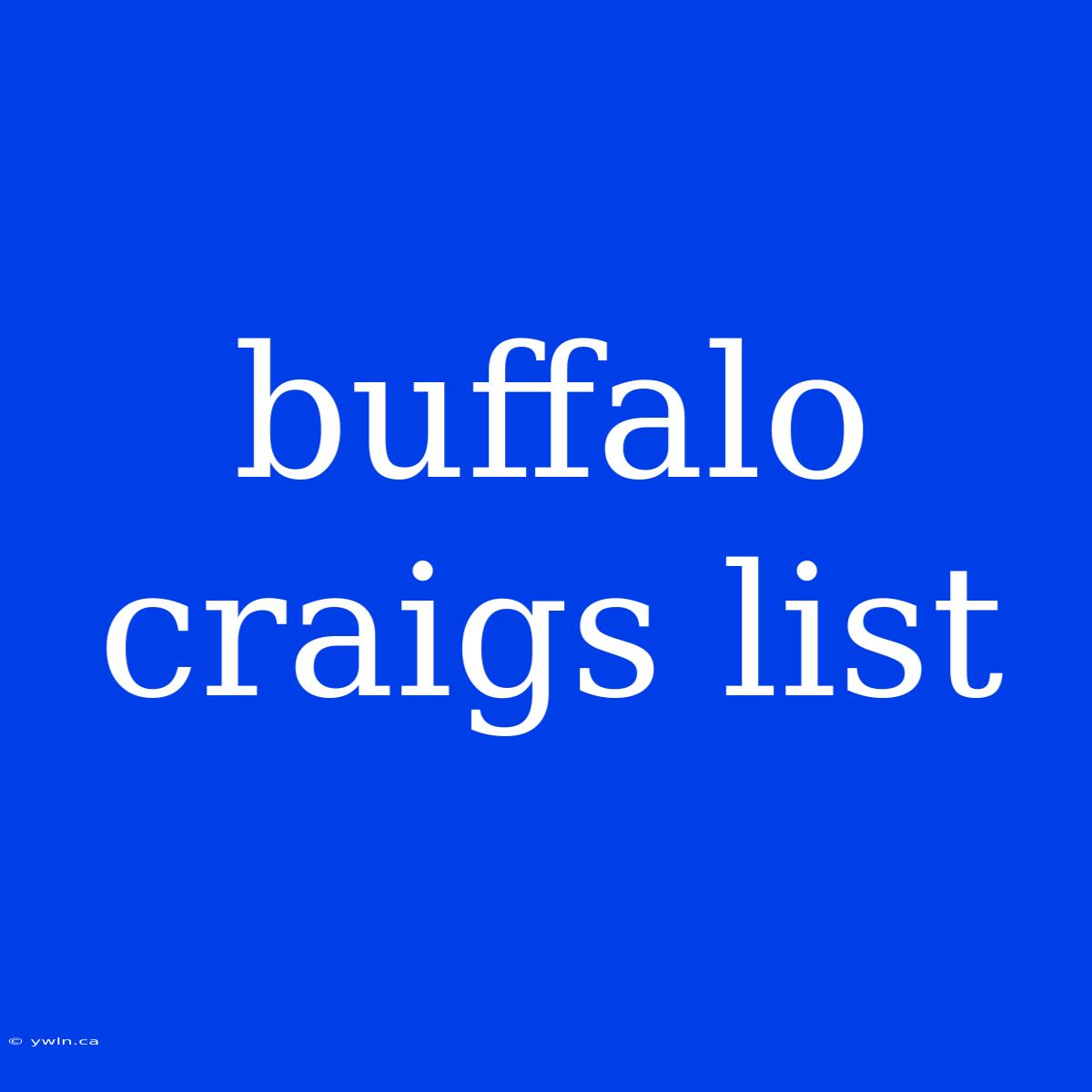 Buffalo Craigs List