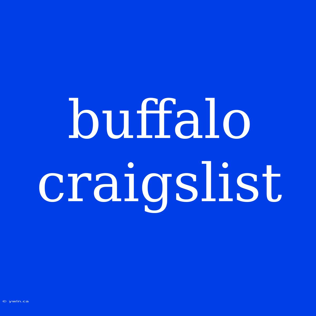 Buffalo Craigslist