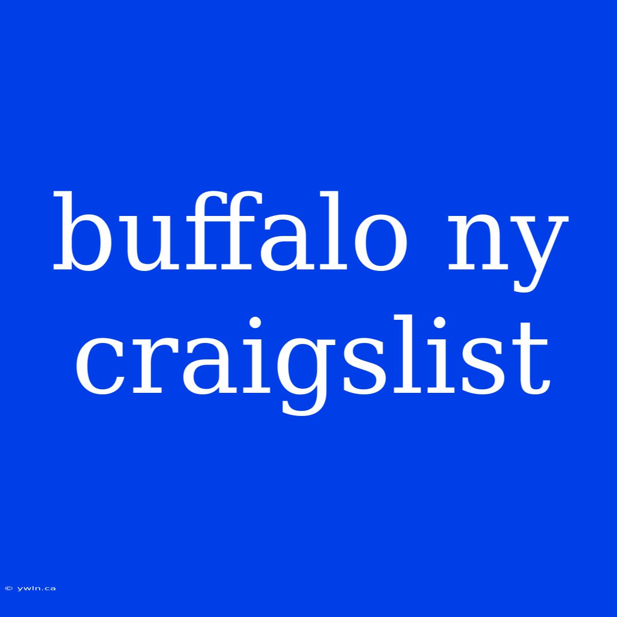 Buffalo Ny Craigslist