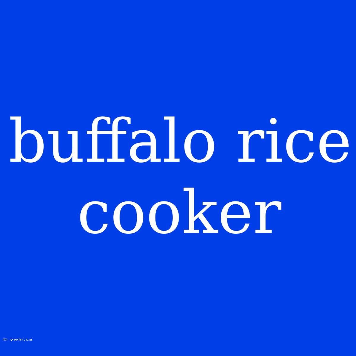 Buffalo Rice Cooker