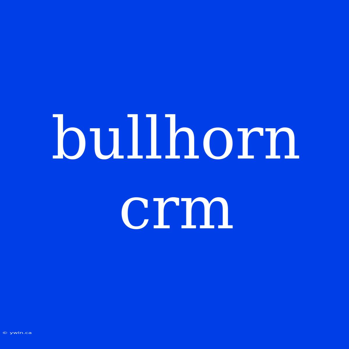 Bullhorn Crm