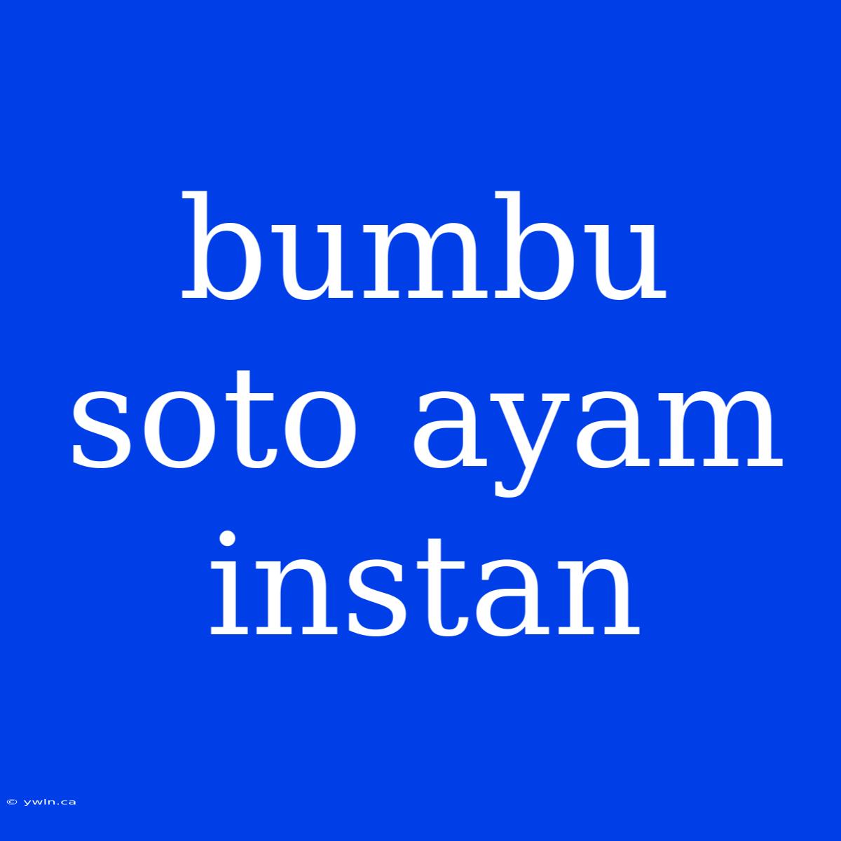 Bumbu Soto Ayam Instan