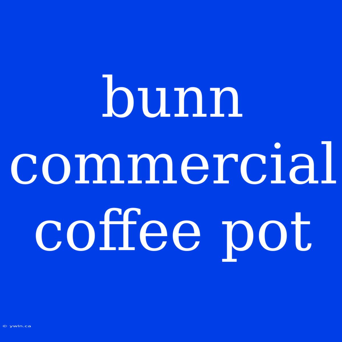 Bunn Commercial Coffee Pot