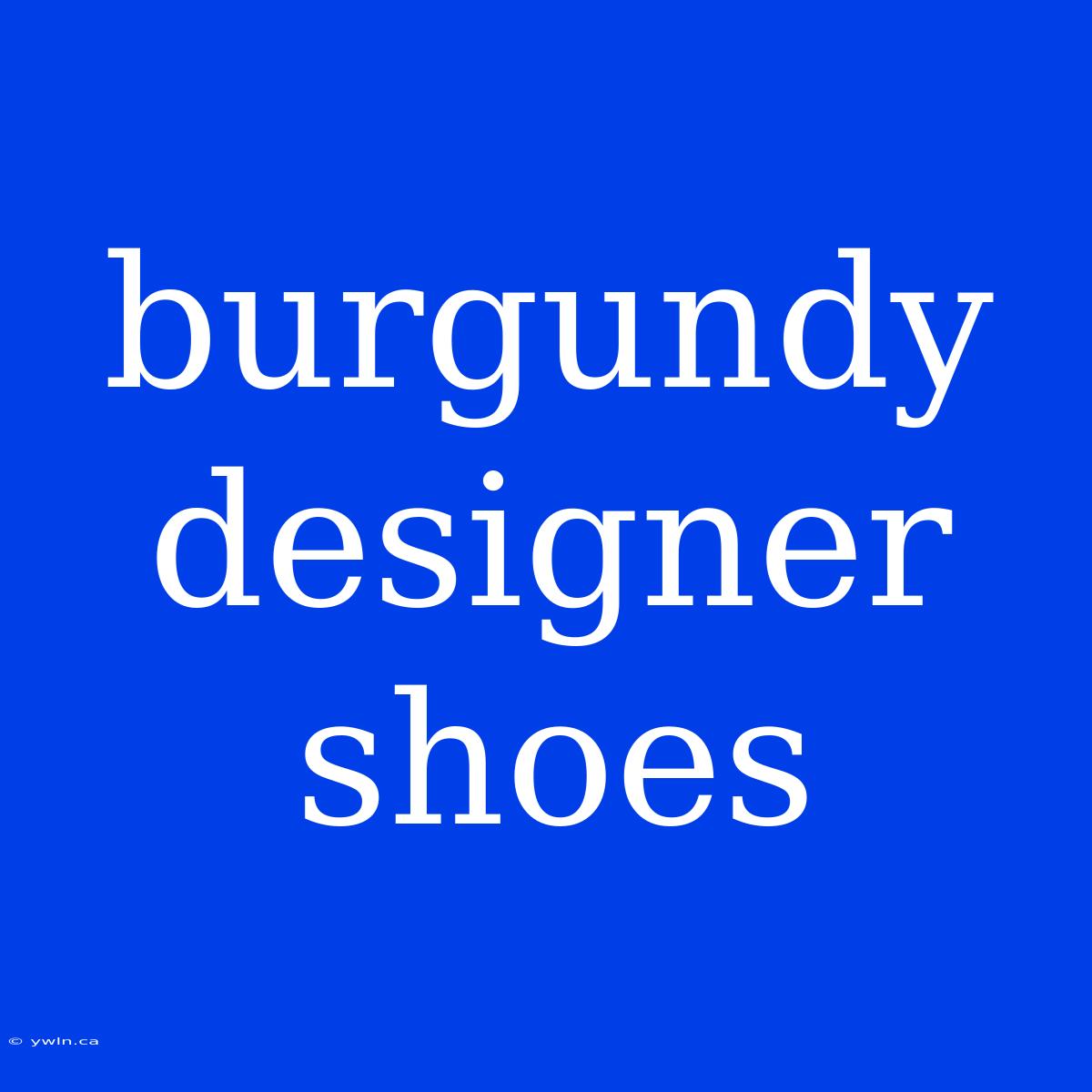 Burgundy Designer Shoes