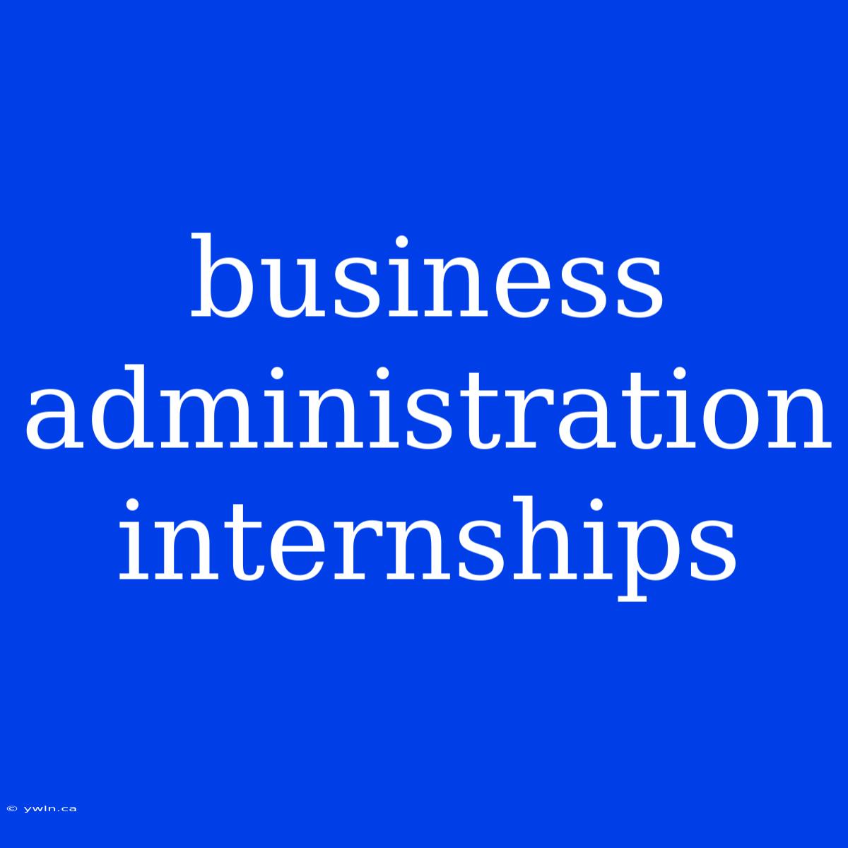 Business Administration Internships