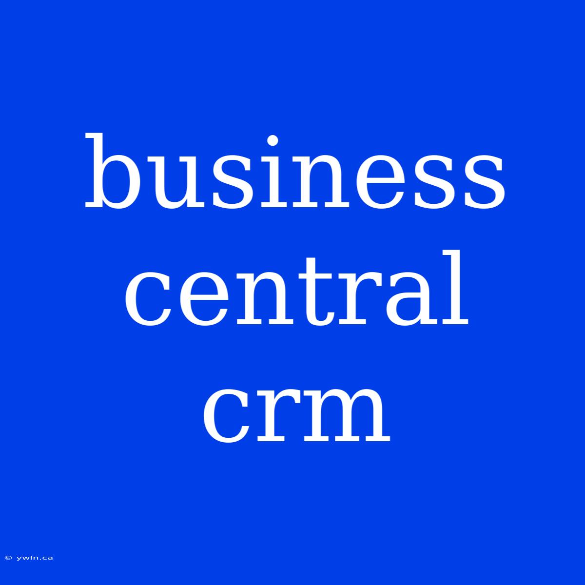 Business Central Crm