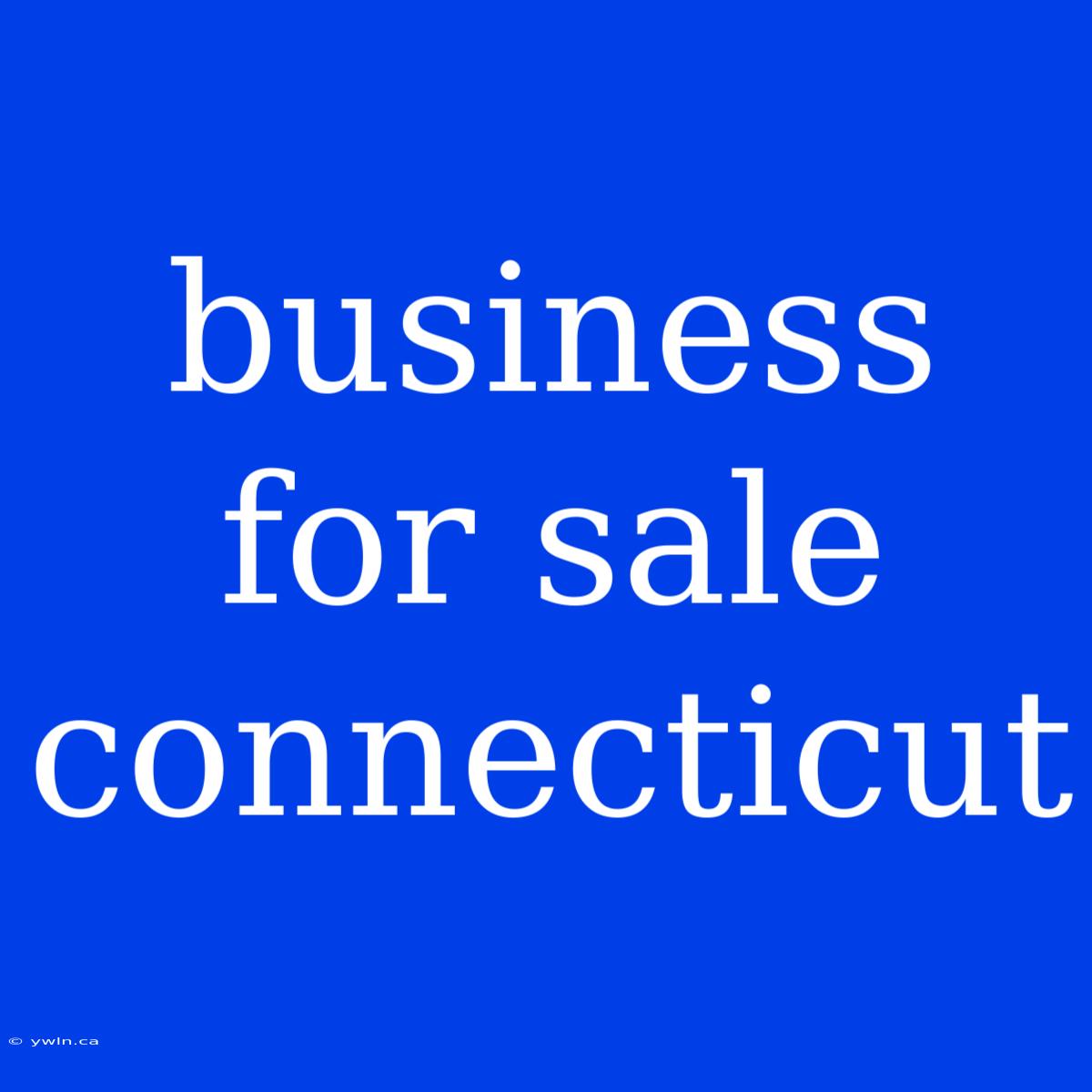 Business For Sale Connecticut