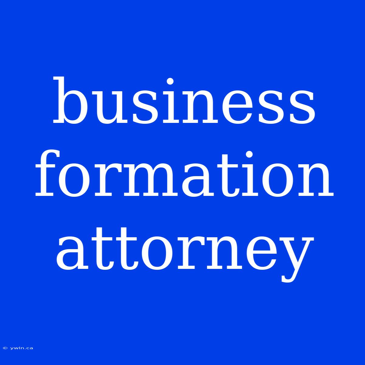 Business Formation Attorney