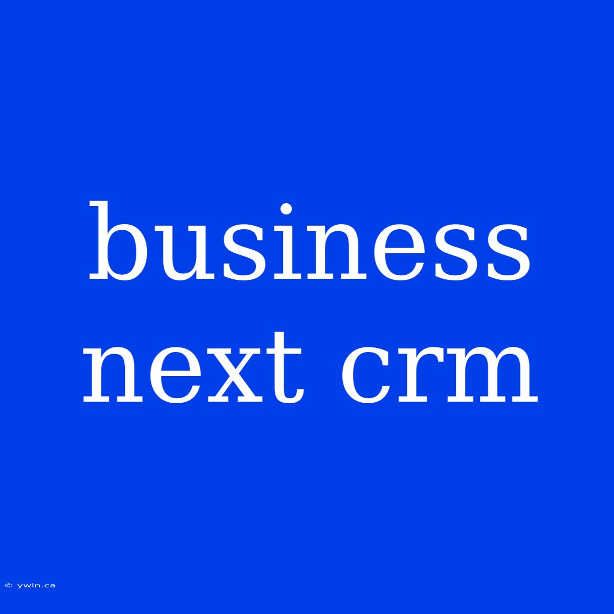 Business Next Crm